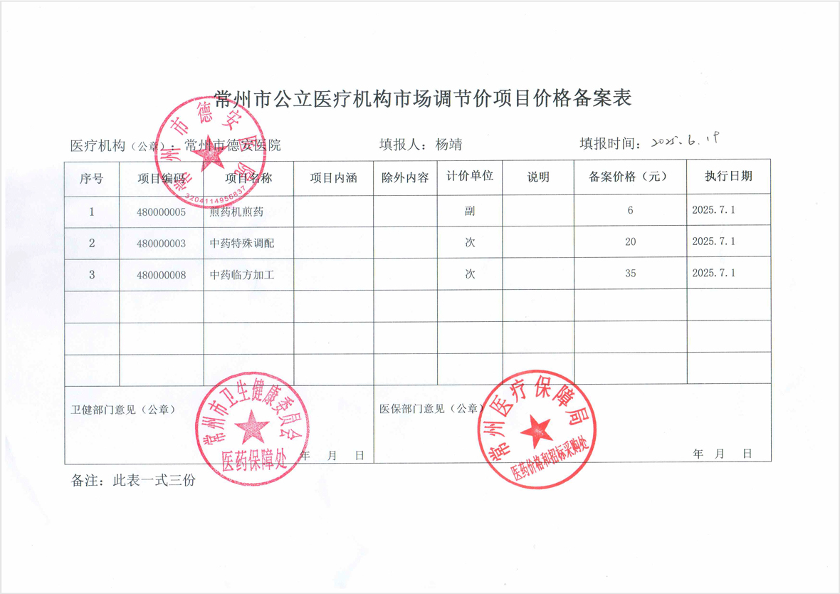 价格公示